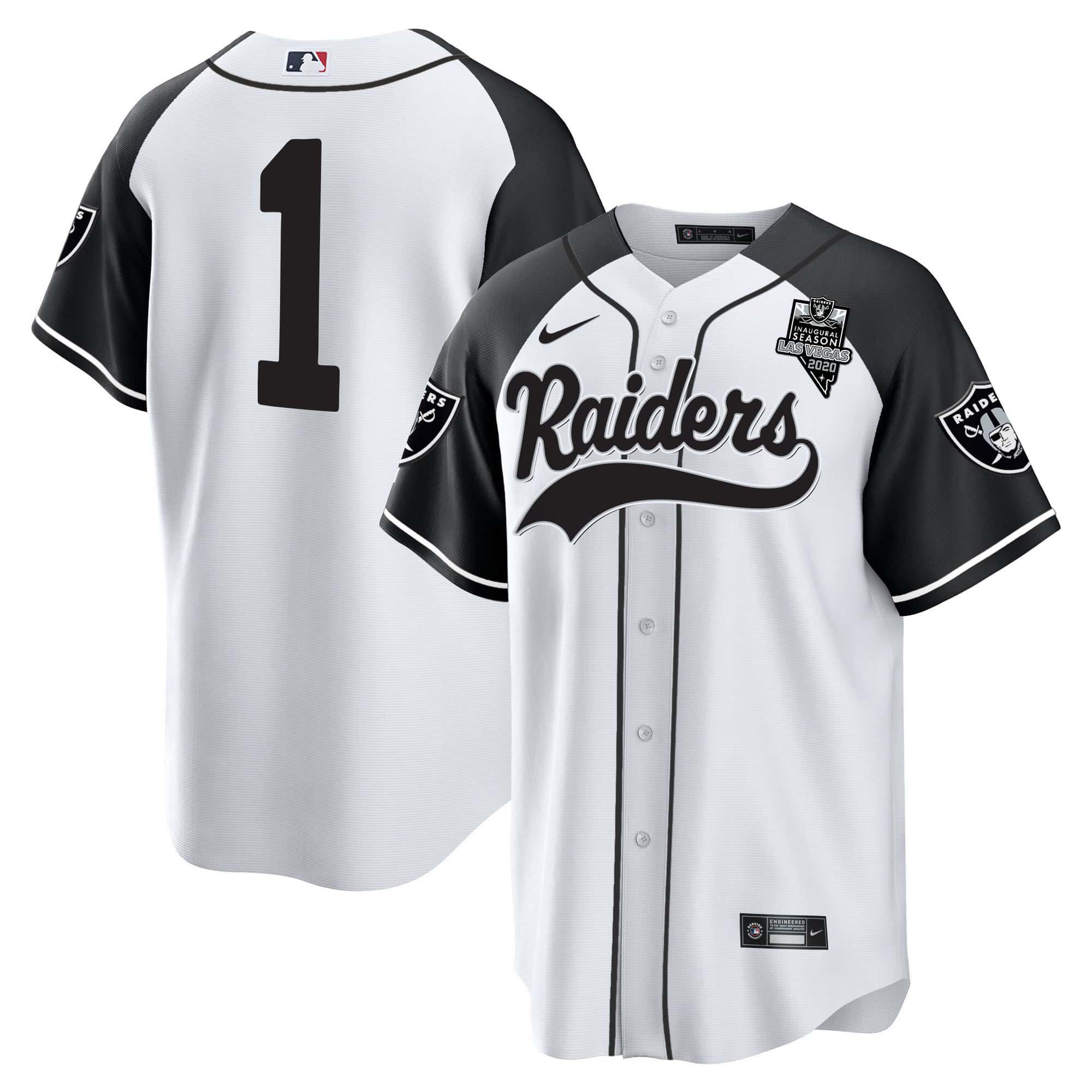 Men Oakland Raiders #1 No Name White 2024 Nike Vapor Baseball NFL Jersey style 1